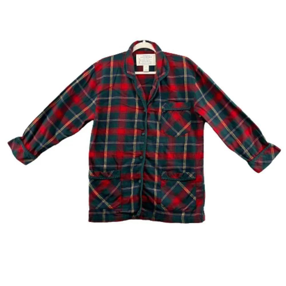 VICTORIA'S SECRET Vintage Authentic Country Red Plaid Pajama Shirt Small